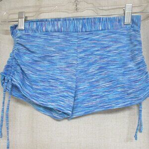 ANAHATA blue purple heather stretch drawstring sides shorts